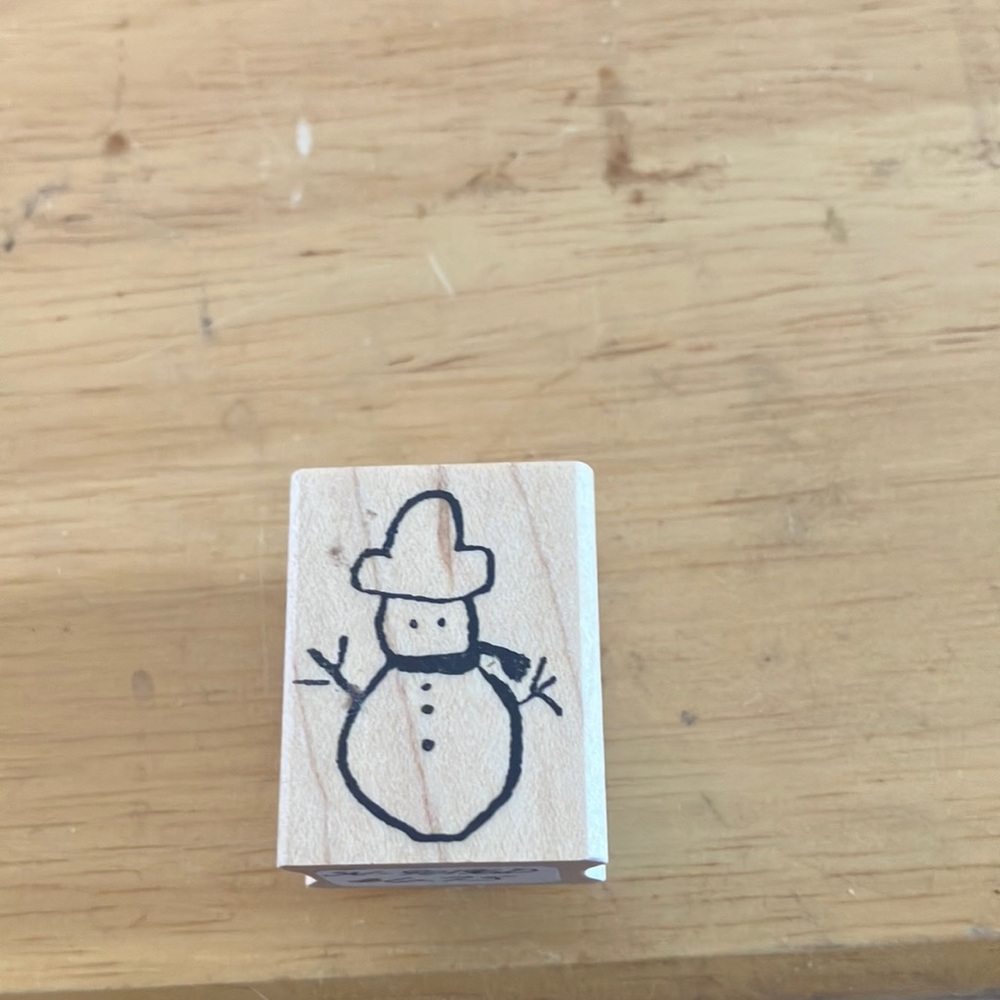 Snowman Rubber Stamp
